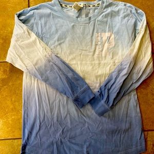 Victoria Secret PINK blue ombré long sleeve shirt